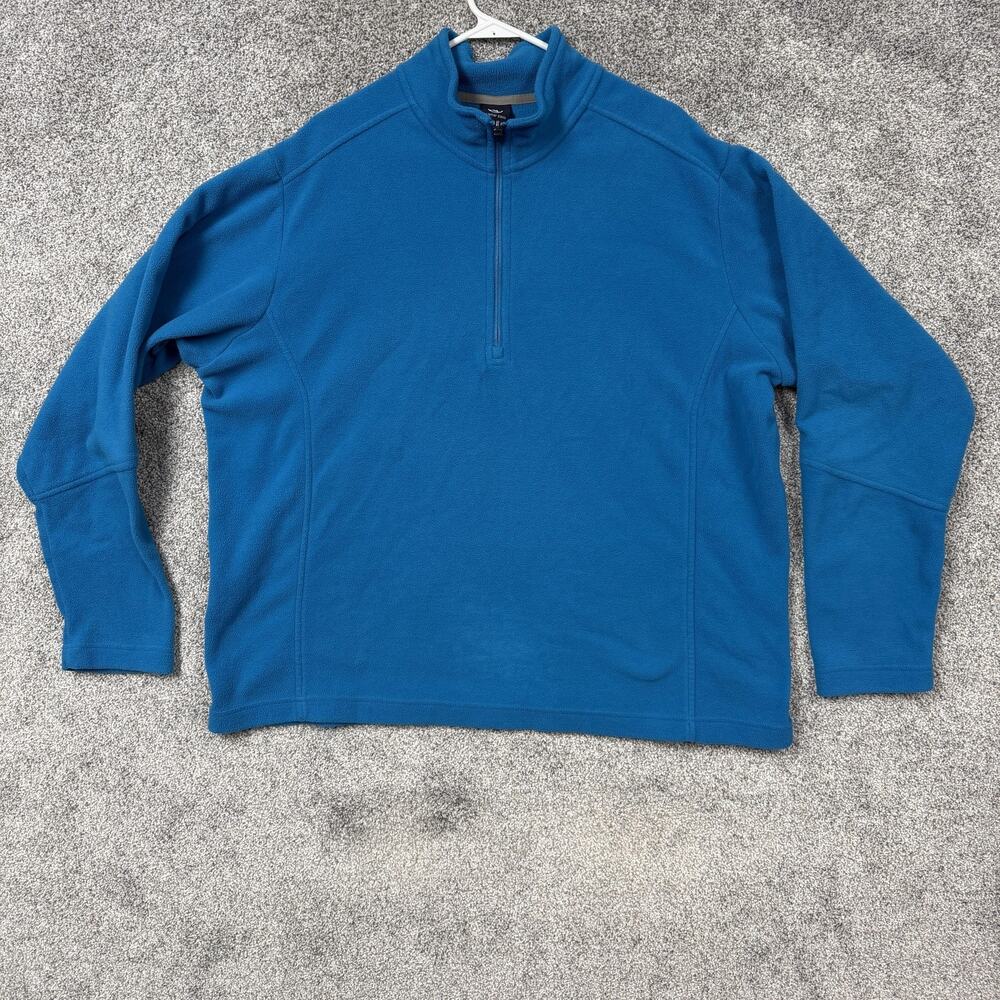 Lands' End Pullover XL Blue Polartec Fleece Quarter Zip Outdoor Hiking Gorpcore